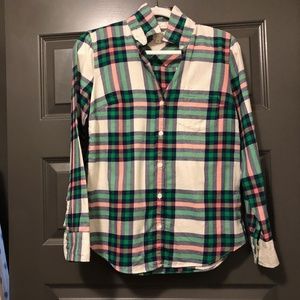 J CREW Plaid Flannel Button Down